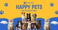 Orange Professional Happy Pets Facebook Shared Image template
