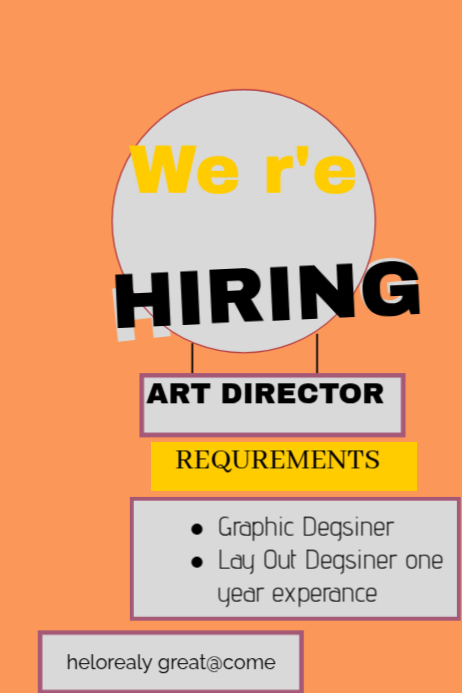 Orange Professional Hiring Job Poster Template | PosterMyWall