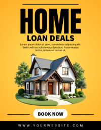 Оранжевый Home Loan Deals Flyer Template