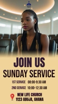 Orange Professional Join Us This Sunday Strory Reel Video Post  Instagram Reel template