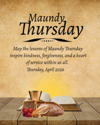 Orange Professional Maundy Thursday Instagram Portrait template