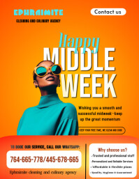Orange Professional Middle Week  Flyer (us Letter) Pamflet (Letter AS) template