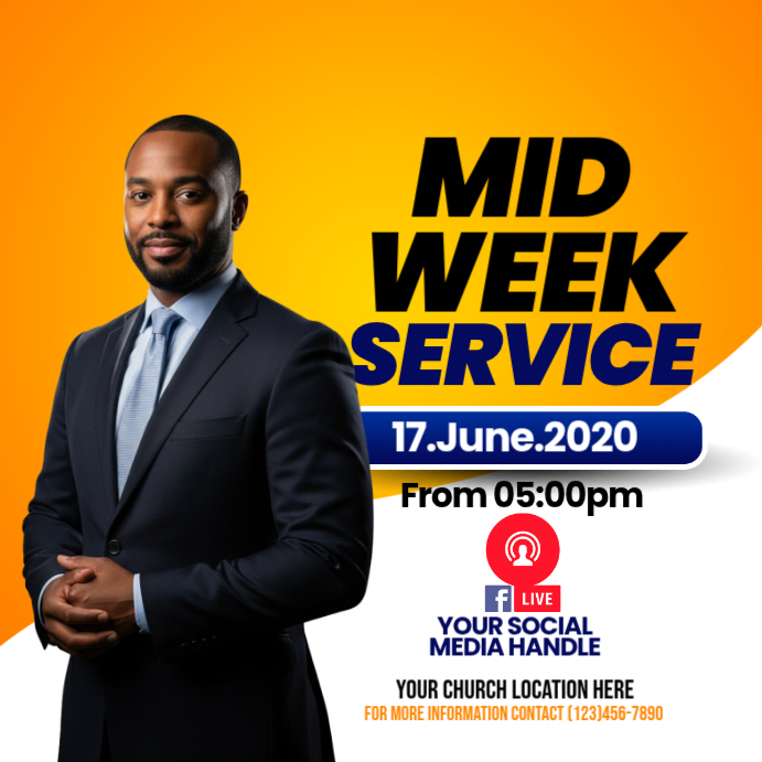 Midweek Church Service Template | PosterMyWall