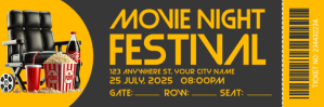 Orange Professional Movie Night Twitter Banner template
