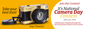 Orange Camera Day Contest Banner de Tumblr Template