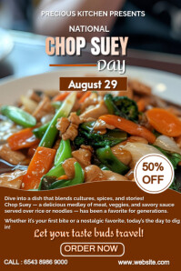 Orange Professional National Chop Suey Day  Poster template
