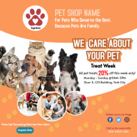 Orange Professional Pet Shop Instagram Post template