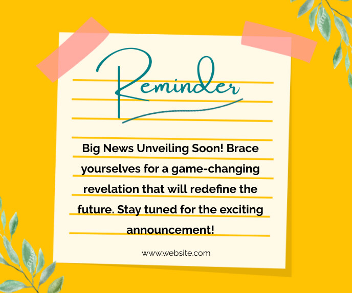 Alert Reminder Note Professional Reminder Template
