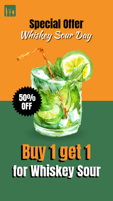 Orange Professional Restaurant Ads Instagram Story template