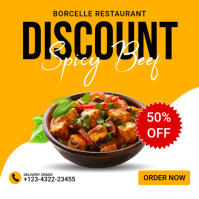 Pomarańczowy Restaurant Promotion Instagram Post Template