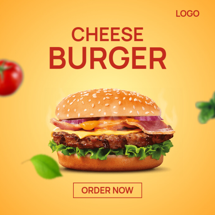 Orange Professional Restaurant Menu Instagram Post template