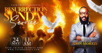 Orange Professional Resurrection Sunday Service Facebook Shared Image template