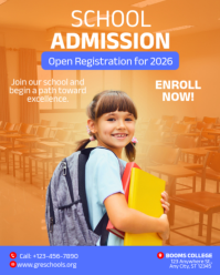 Orange Professional School Admission Instagram Portrait template