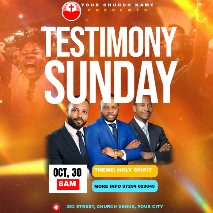 Modèle Testimony Sunday Church Event | PosterMyWall