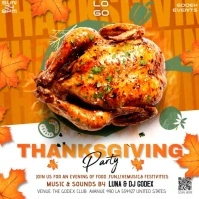 Orange Professional Thanks Giving Party Instagram Post template