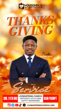 Orange Thanksgiving Church Service Instagram na Kuwento Template