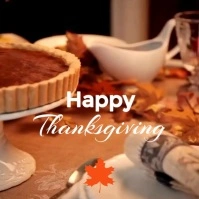 Orange Professional Thanksgiving Dinner Greeting Video Post Logo template