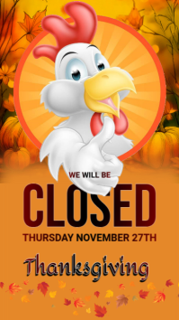 Orange Professional Thanksgiving Holiday Facebook Story template