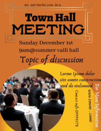 Orange Professional Town Hall  Flyer (us Letter) template