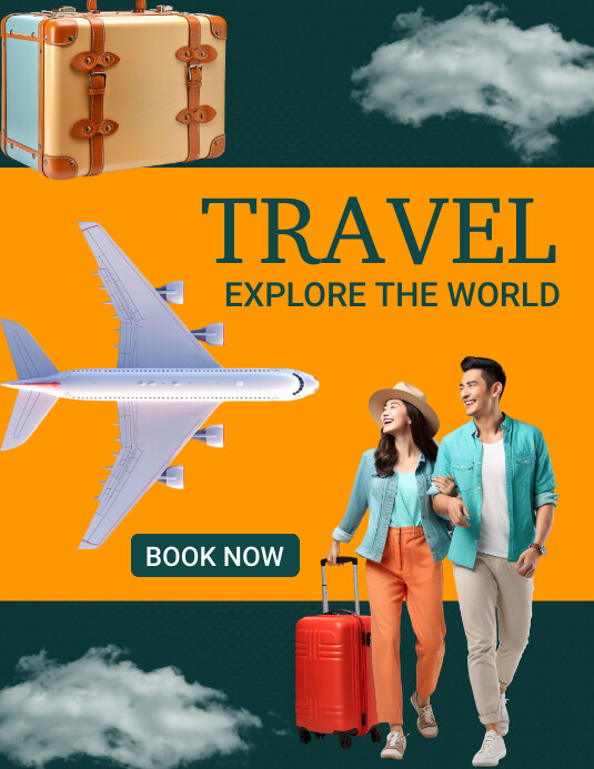 Copy of Orange Professional Travel Explore The World | PosterMyWall