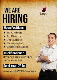 Orange Professional We Are Hiring Jobs Opportunity  A4 template