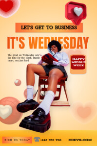 Orange Professional Wednesday Poste Poster template