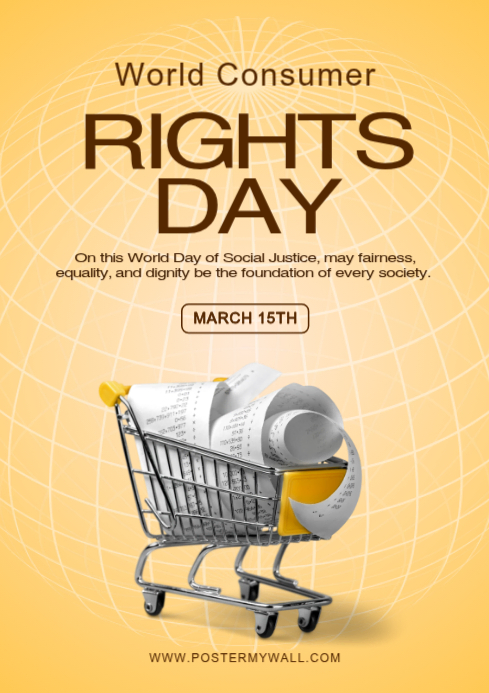 Orange Professional World Consumer Rights Day A3 Template | PosterMyWall