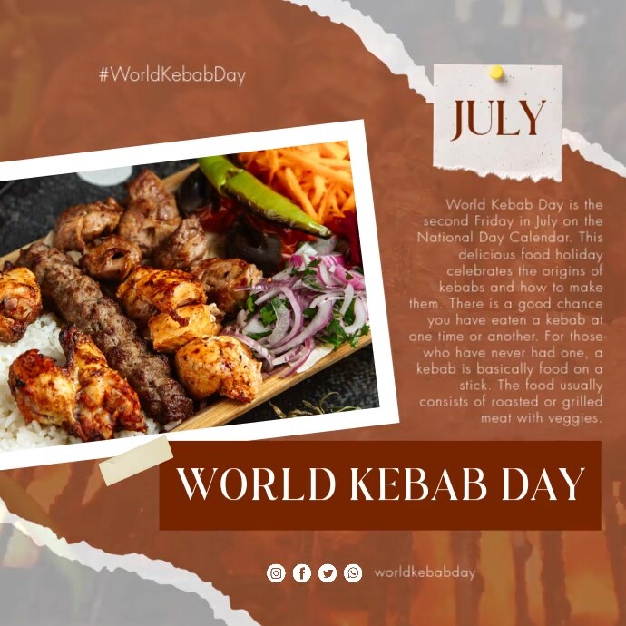 Orange Professional World Kebab Day Instagram Post template