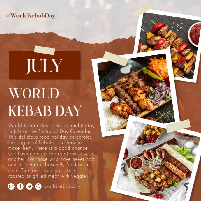 Orange Professional World Kebab Day Instagram Post template
