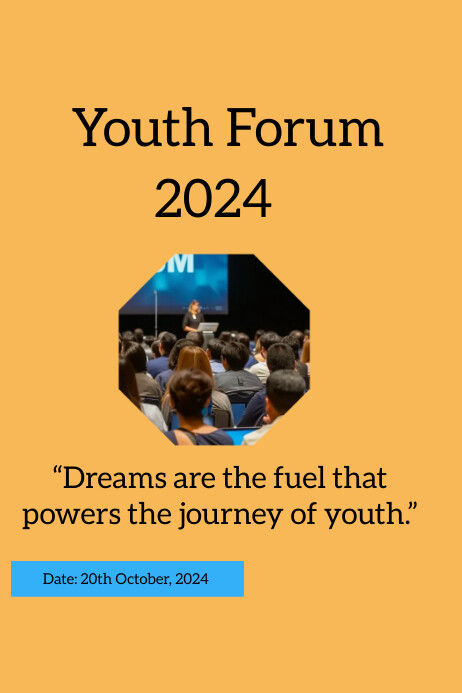 Orange Professional Youth Forum Poster template