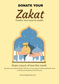 Orange Professional Zakat Donation A2 template