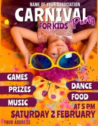 Orange Professionale Carnival Kids Volantino (us Letter) template