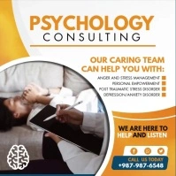 Orange Psychology Consultant Instagram Video Persegi (1:1) template