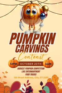 Orange Pumpkin Carvings Poster template
