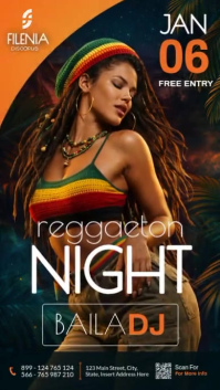 Black Reggaeton Night Instagram Story Template
