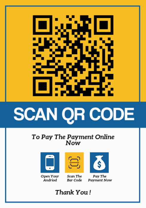 Orange Qr Code Payment A4 Template | PosterMyWall
