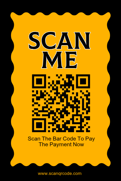 Orange Qr Code Payment Posters Template | PosterMyWall