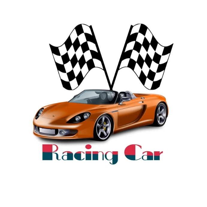 Orange racing car logo design , Orange Car Template | PosterMyWall