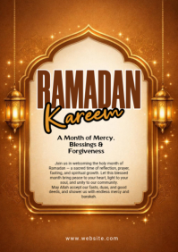 Orange Ramadan A2 template