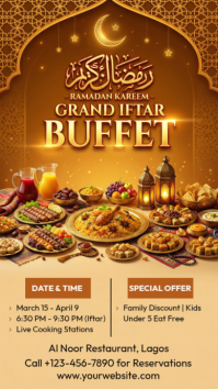 Orange Ramadan Iftar Buffet Instagram Story template