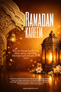 Orange Ramadan Kareem Pinterest Graphic Pinterest-Grafik template