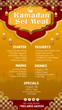 Orange Ramadan Menu Digital Display Template