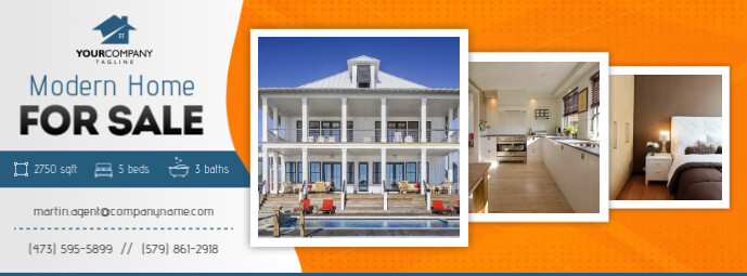 Modèle Orange Immobilier Facebook Couverture Photo | PosterMyWall