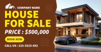 Orange Real Estate Sale Facebook Shared Image template