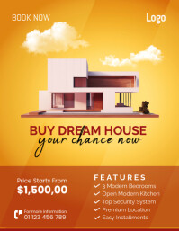 Orange Red Professional Build And Buy Your Dream House With Us Flyer (us Letter) template