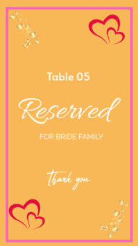 Orange Reserved For Bride Family  Instagram Story template