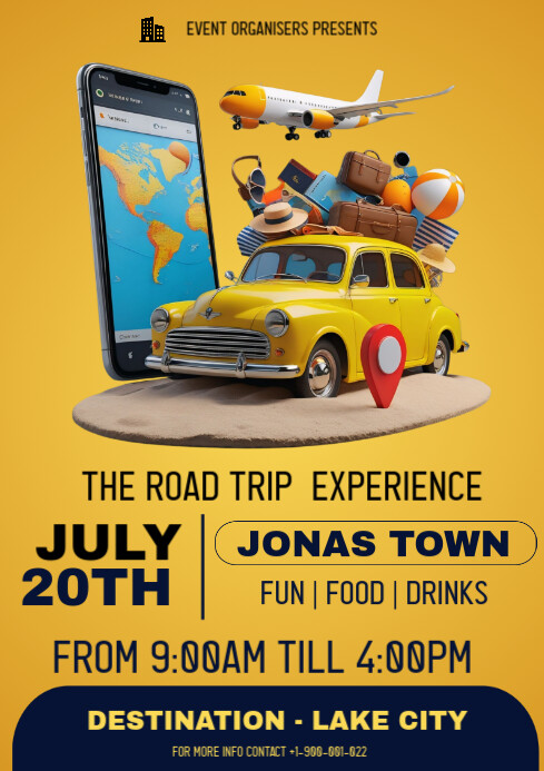 Orange Road Trip Flyer A3 Template | PosterMyWall