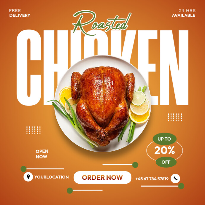 Orange Roasted Chicken Special Square (1:1) template
