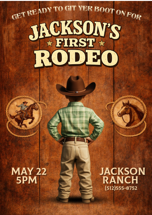 Plantilla de Orange Rodeo Event A4 | PosterMyWall