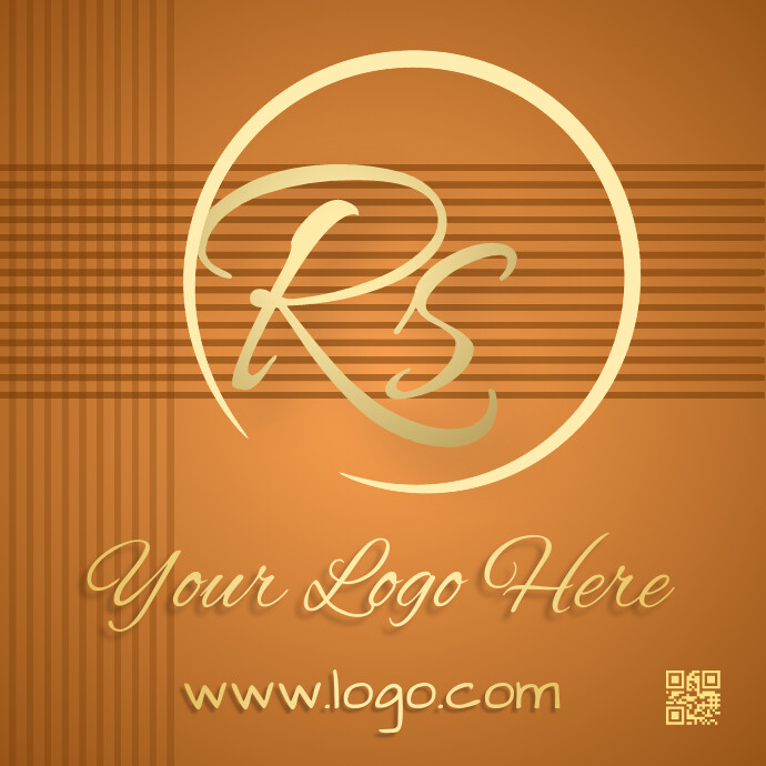 Orange Rs golden Luxury Logo Template | PosterMyWall